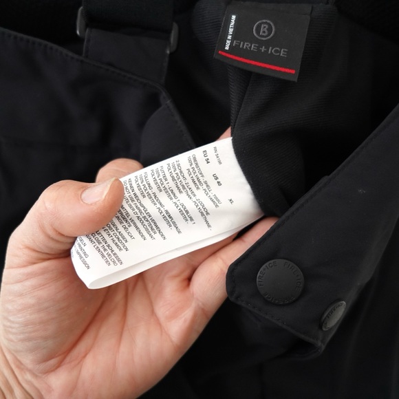 BOGNER MEN INSULATED SKI PANTS Bib Black Snow Ski Snowboarding Size XL - Picture 7 of 11